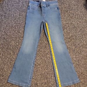 Spanx Flare Mock Waist Elastic Blue Stonewashed Women's Jeans NWT size Medium